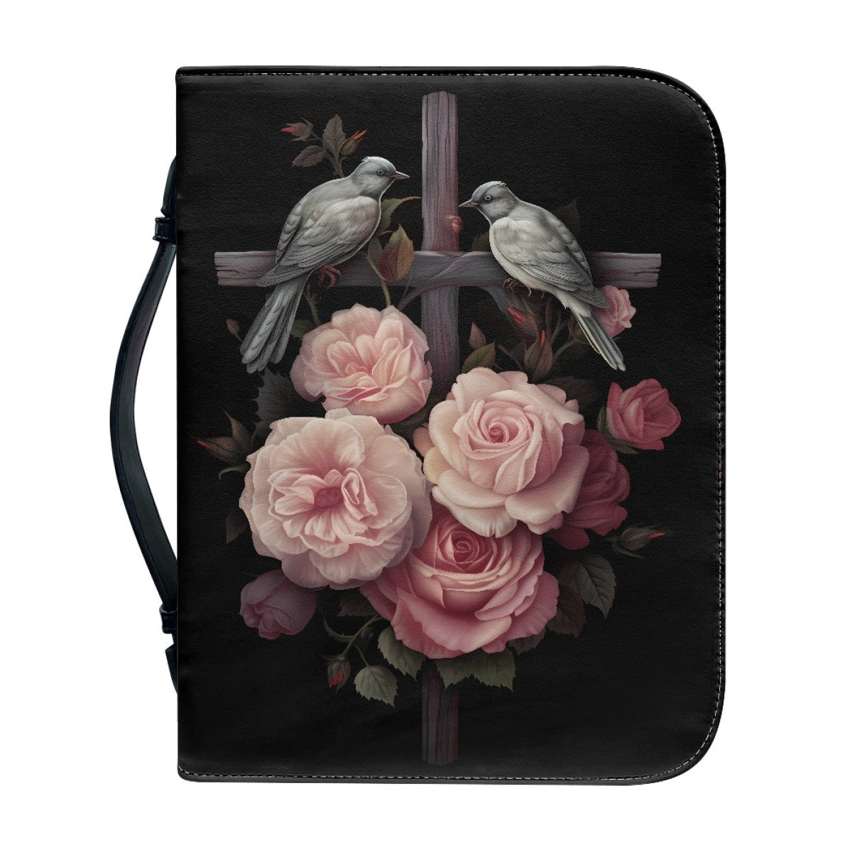Portable Printing Book Protection Storage Holy Book Cross Sunflower Handbag