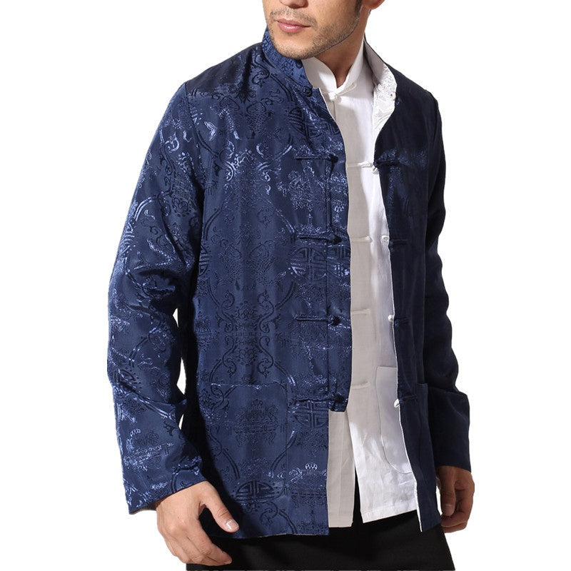 Men's Tang Suit Spring And Autumn Thin Coat Double-sided Wear