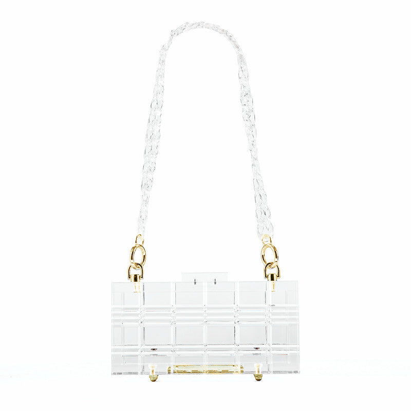 Acrylic Transparent Chain Box Shoulder Bag