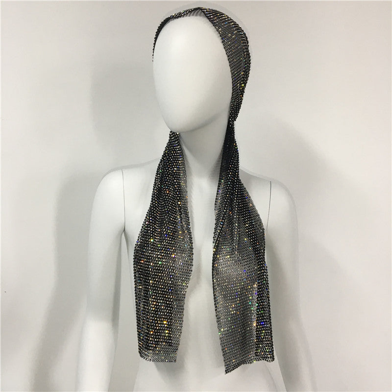 Women's Stretch Rhinestone Hairband Bandana Hat
