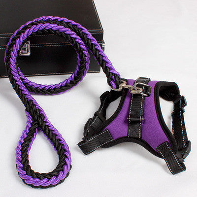 Nylon hundesele til mellemstore til store hunde, K9-polstret hundesele, ekstra reflekterende halsbånd, hvalpesnor, vest til kæledyr, hunde-vest, udstyr til huskyhunde
