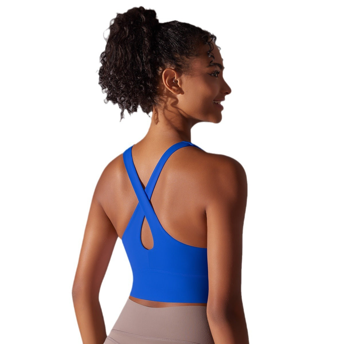 Nude Feel Pure Color Seamless One-piece Cup Vest Cross