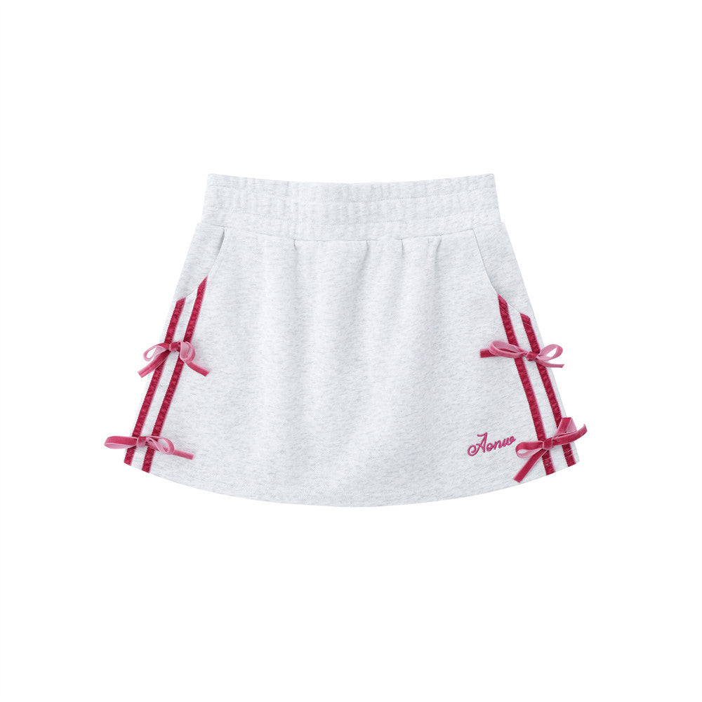 Women's Short Skirt With Bow Decoration Summer Casual
