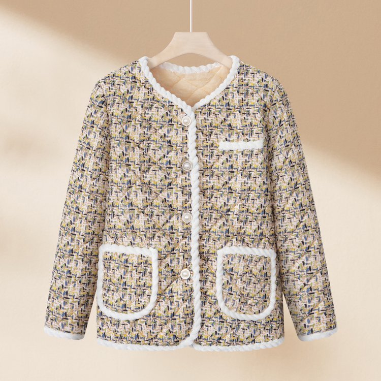 Fleece-lined Classic Style Cotton Coat Autumn And Winter
