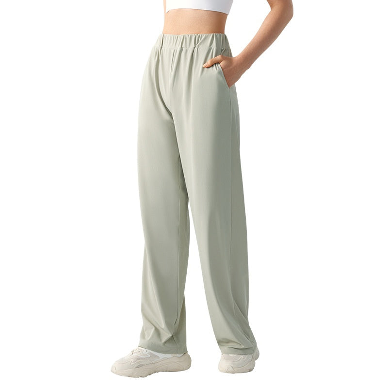 Women's Fashion Loose Casual Slim-fit Draping Double Pockets Yoga Pants