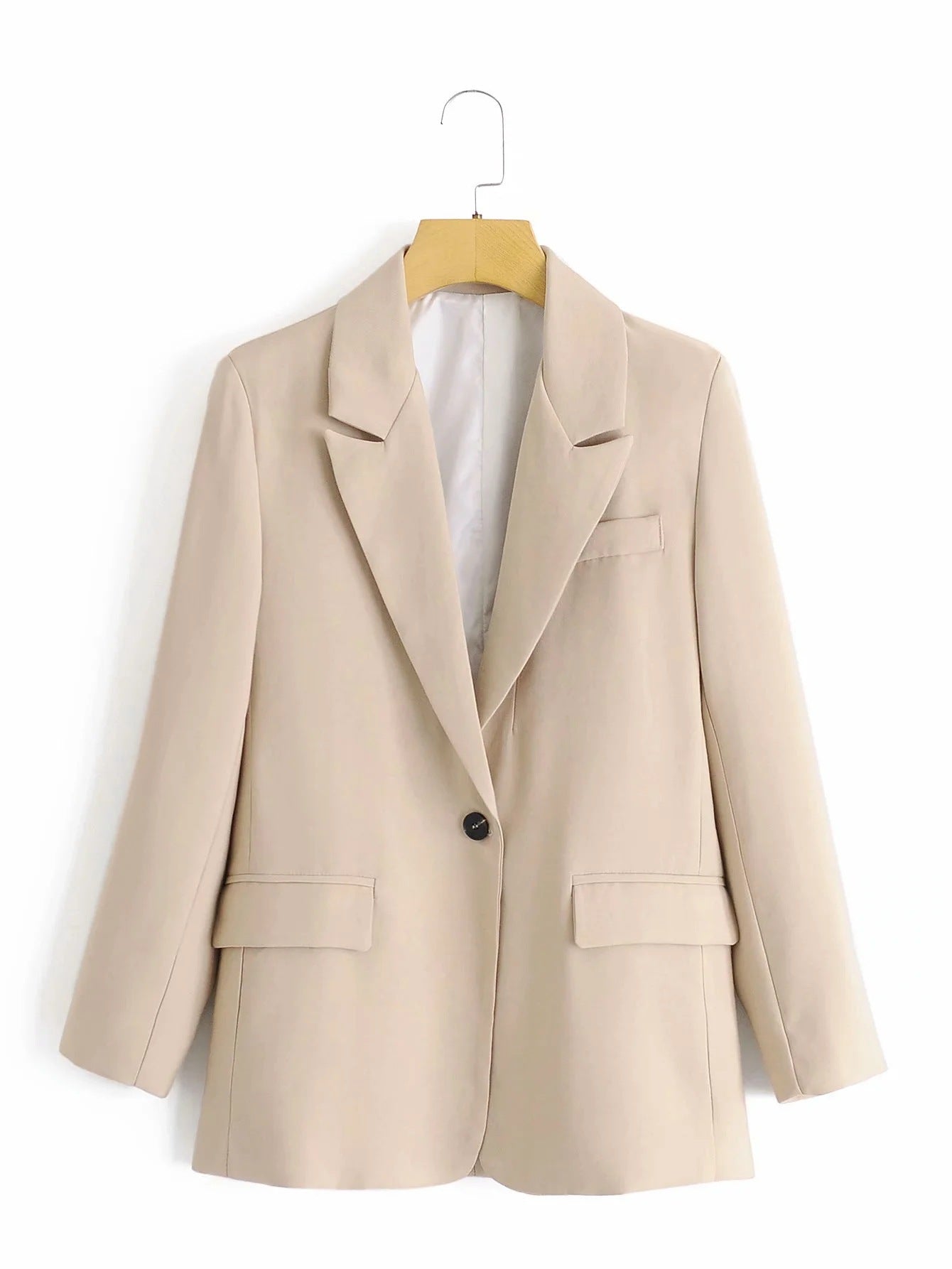 Blazer drapé slim fit boutonné polyvalent