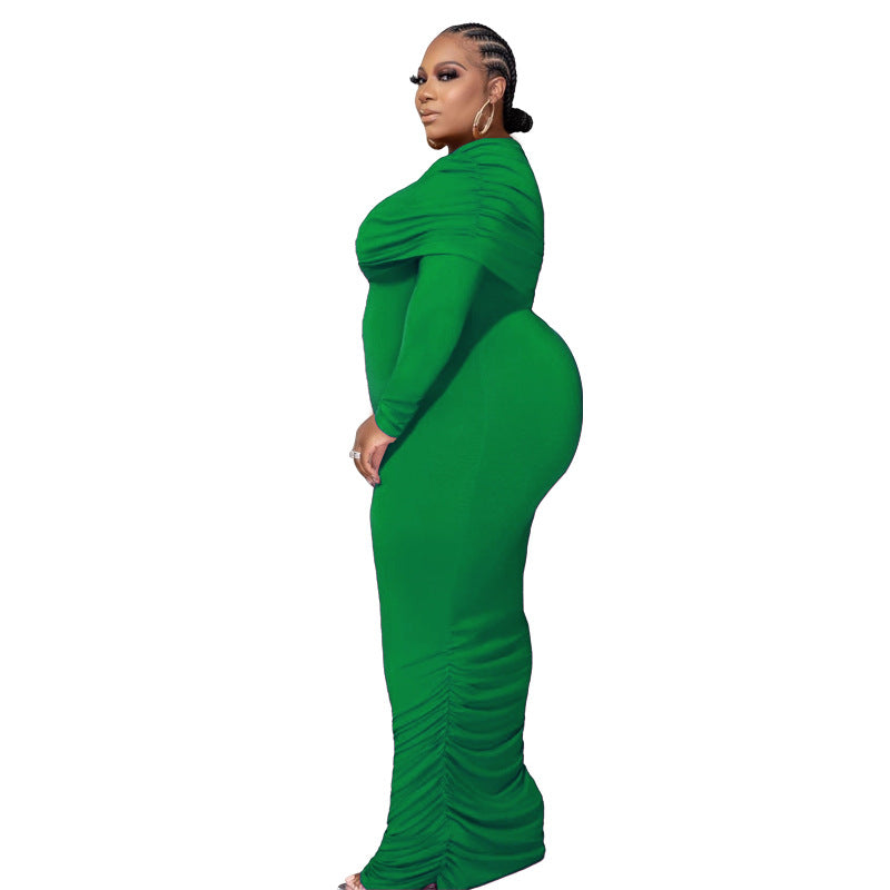 Fashion Large Women's Dress Solid