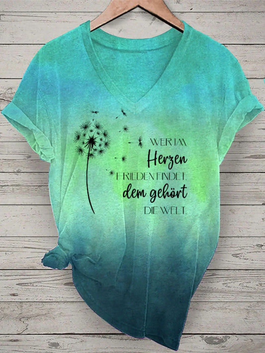 Women's V-neck Short-sleeved T-shirt