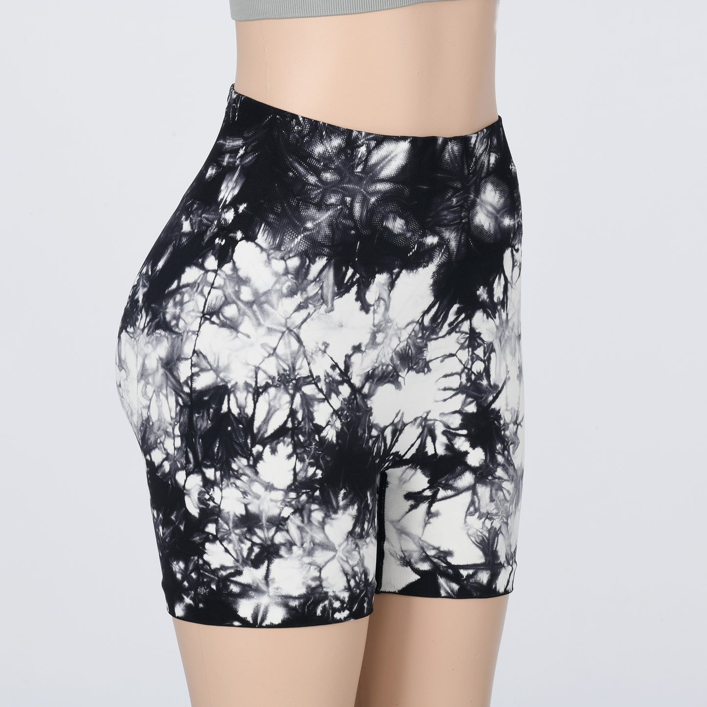 Seamless Tie-dye Sports Tight Shorts