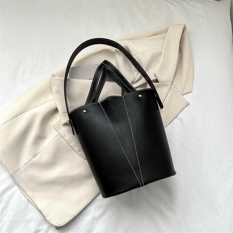 Women's Temperament Casual Large Capacity Handheld Bucket Bag