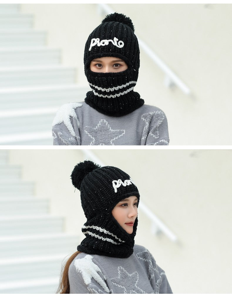 Women's Winter Windproof Fleece Warm Knitted Hat