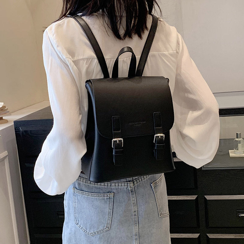 Women's Fashion Simple Solid Color Backpack