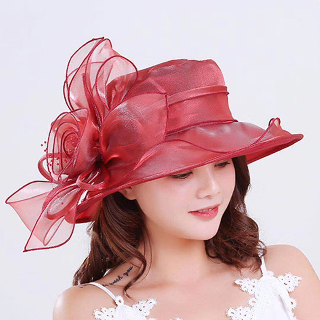 Fashion Gauze Flower Hat Wedding Dress Shadow