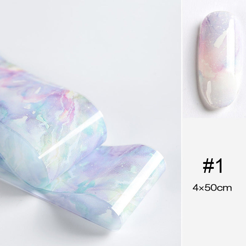 Marble Smudge Pattern Starry Nail Sticker