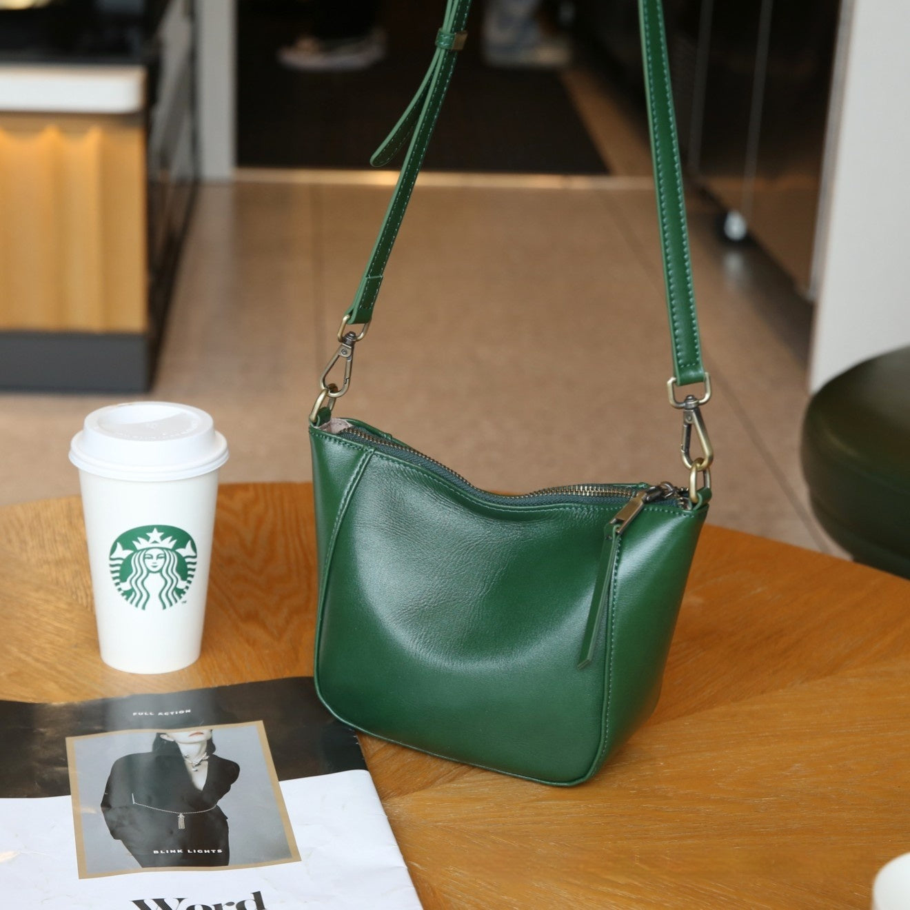 Ladies' High-end Niche Hand-held Small Top-grain Leather Shoulder Crossbody Bag