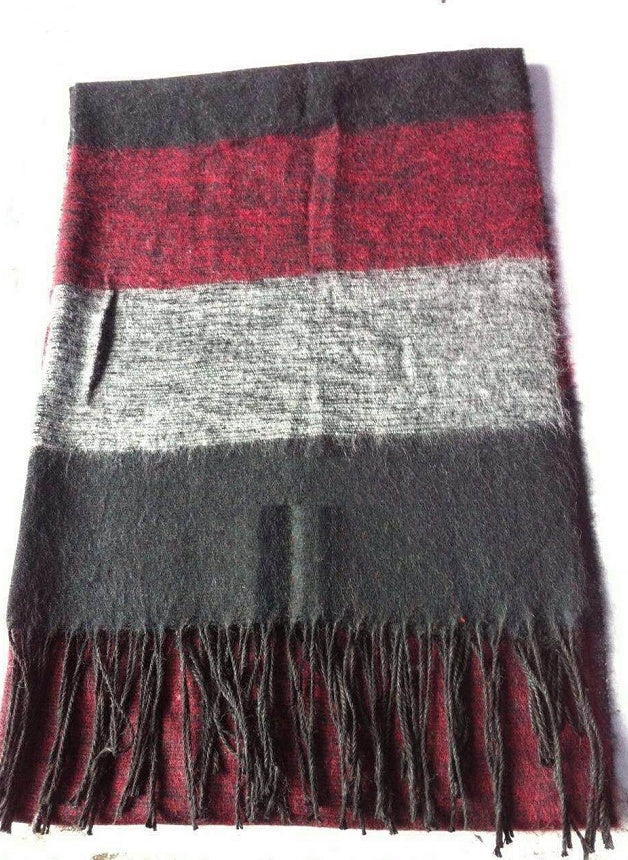 Cashmere striped checked shawl