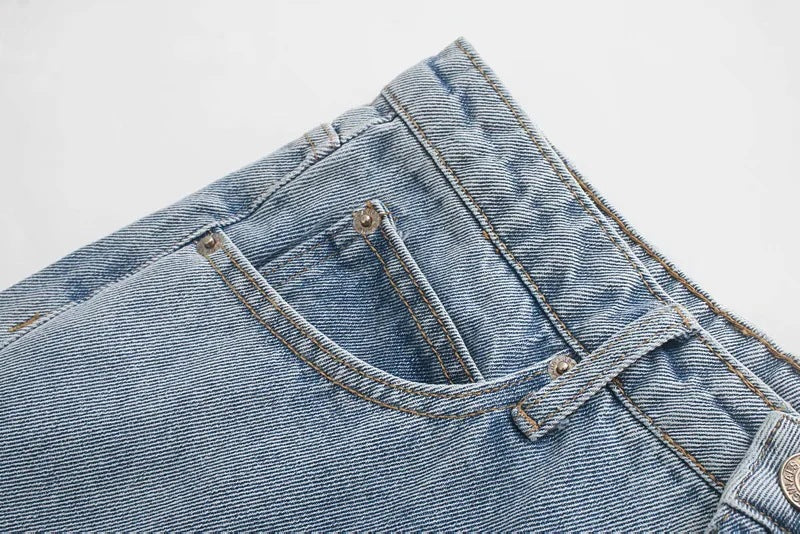 Female angel print loose and thin high waist all-match denim harem pants