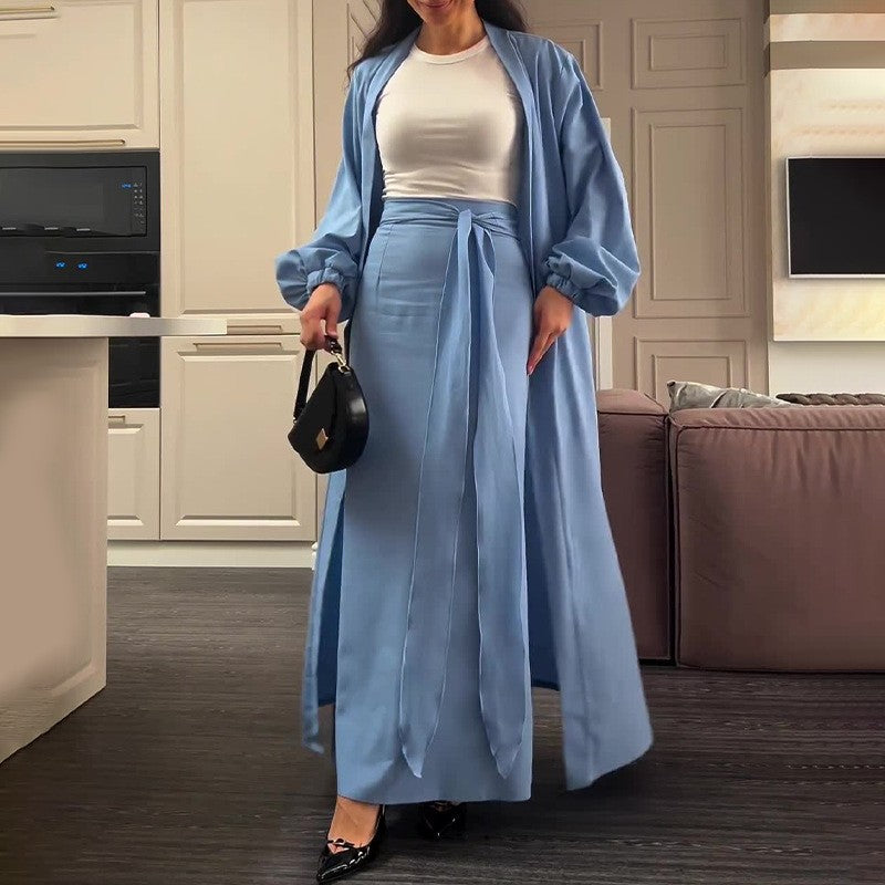 Stylish Casual Two-piece Long Skirt Set