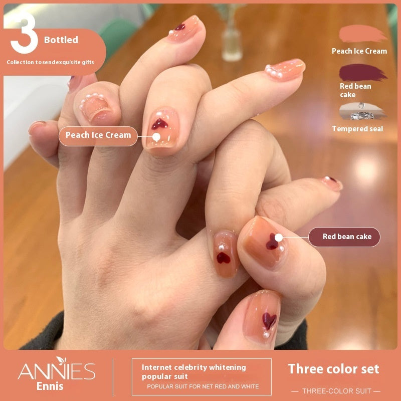 Women's Three-color New Ice Jelly Nude Color Gel Nail Polish Suit