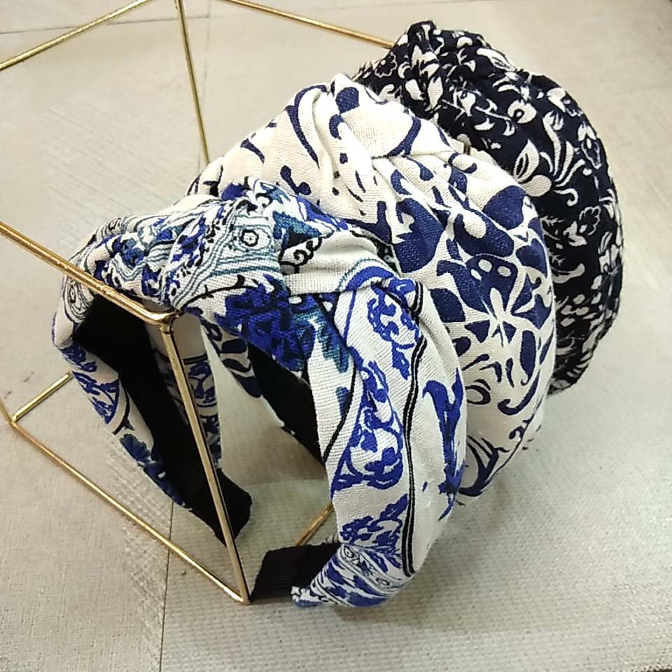 Broad-Edged Printed Hemp Headband