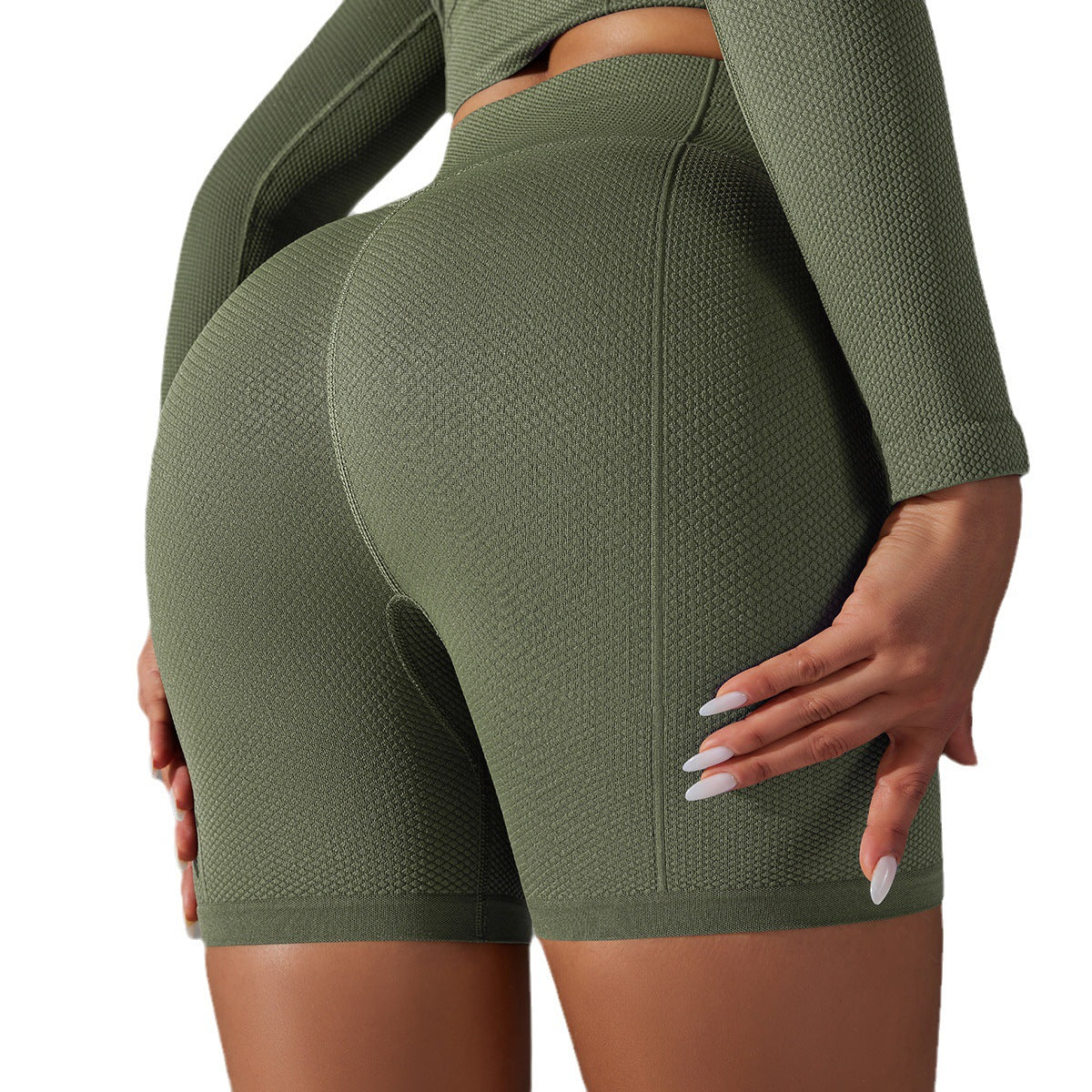 Women's Fashion Seamless Solid Color High Waisted Shorts