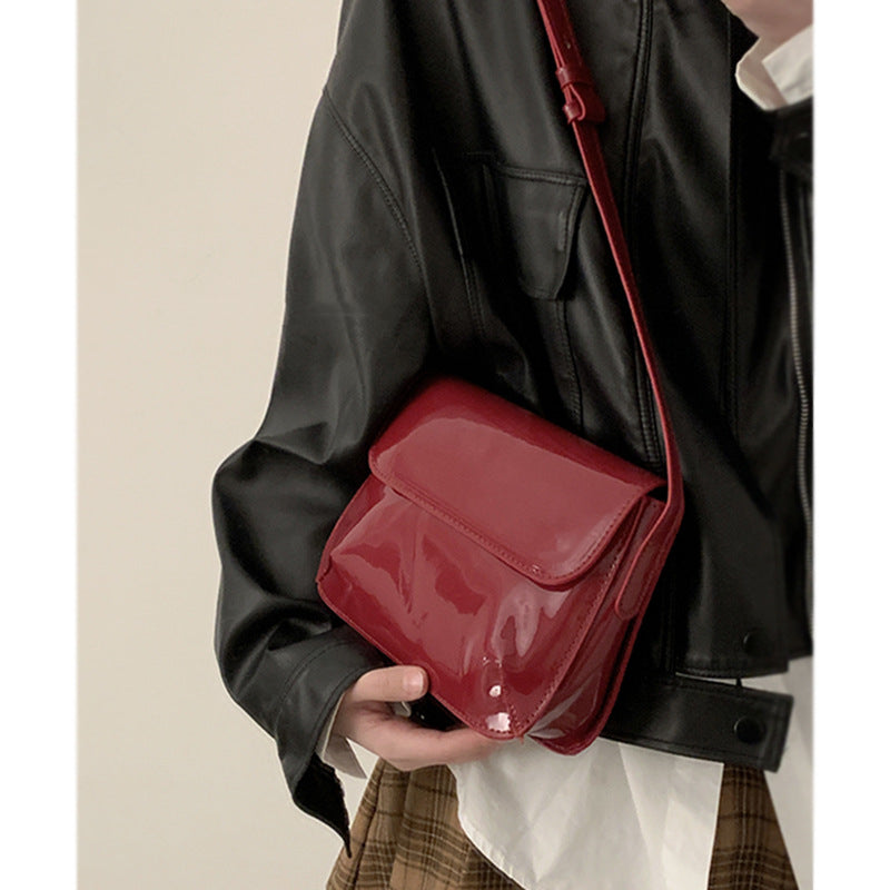 Fashionable Glossy Red Bag For Women
