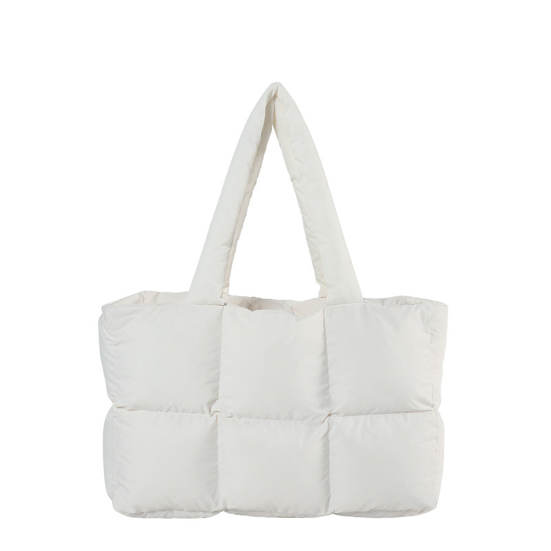 Large Capacity Soft Warm Puff Bag Shoulder Handbag