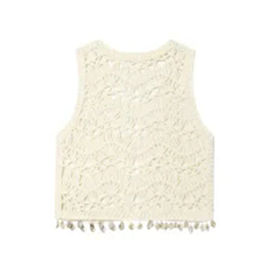 Women's All-match Shell-decorated Knitted Vest