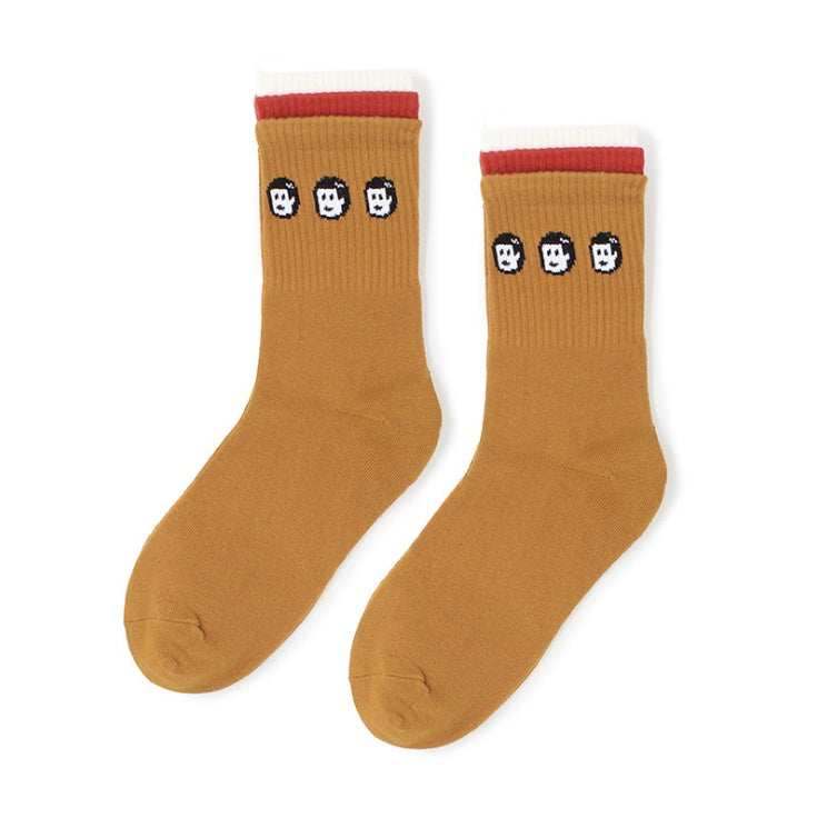 Women's stockings creative tri-color socks cotton socks
