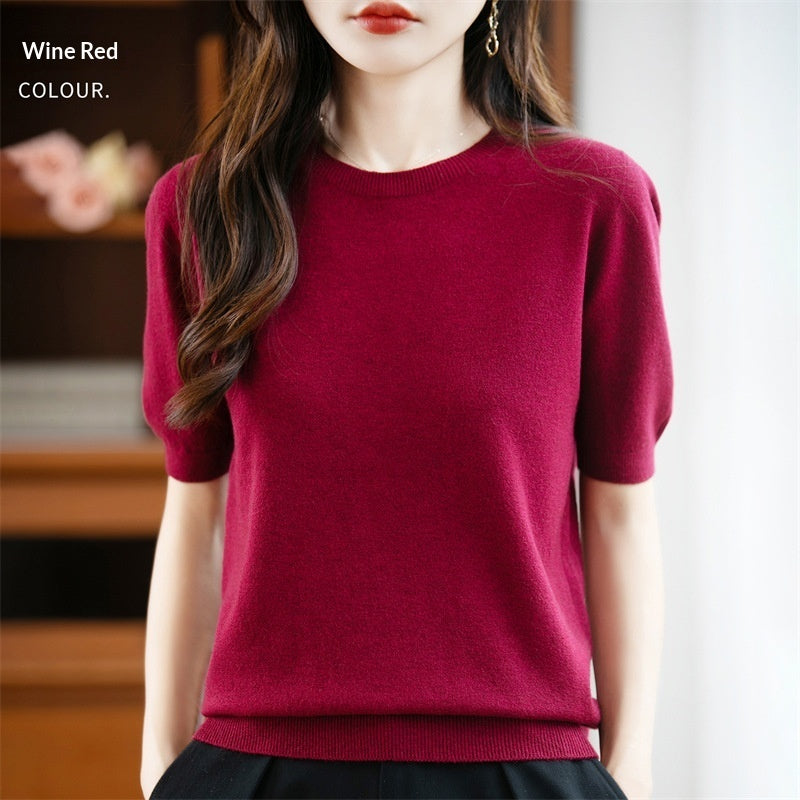 Women's Loose Casual Short-sleeved Minimalist Sweater