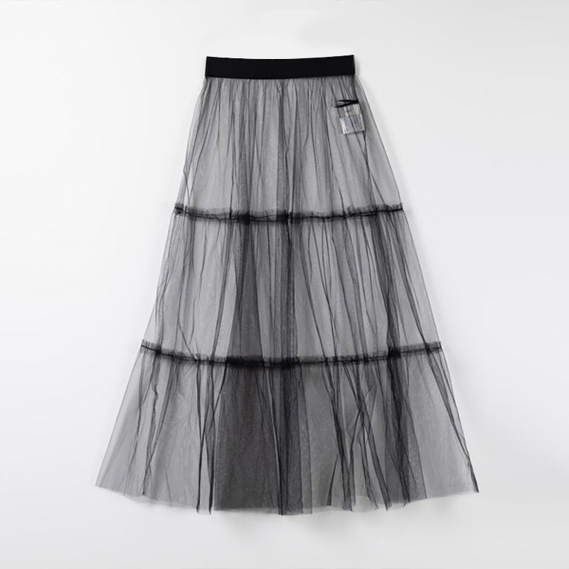 Women's Fashion Mesh A- Line Skirt