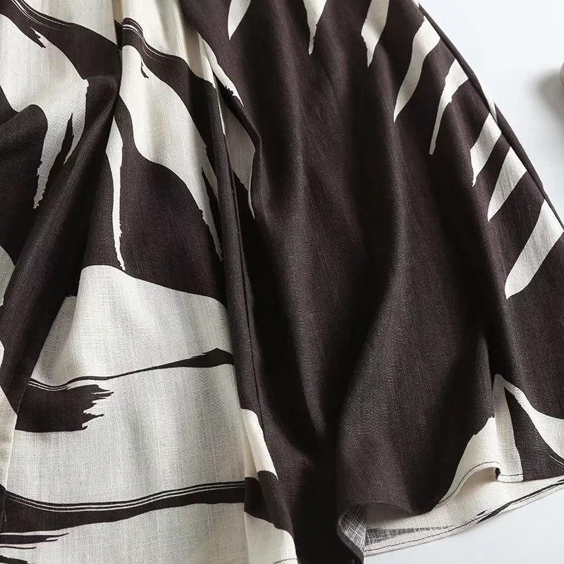 Casual Style Printed Temperament Long Skirt