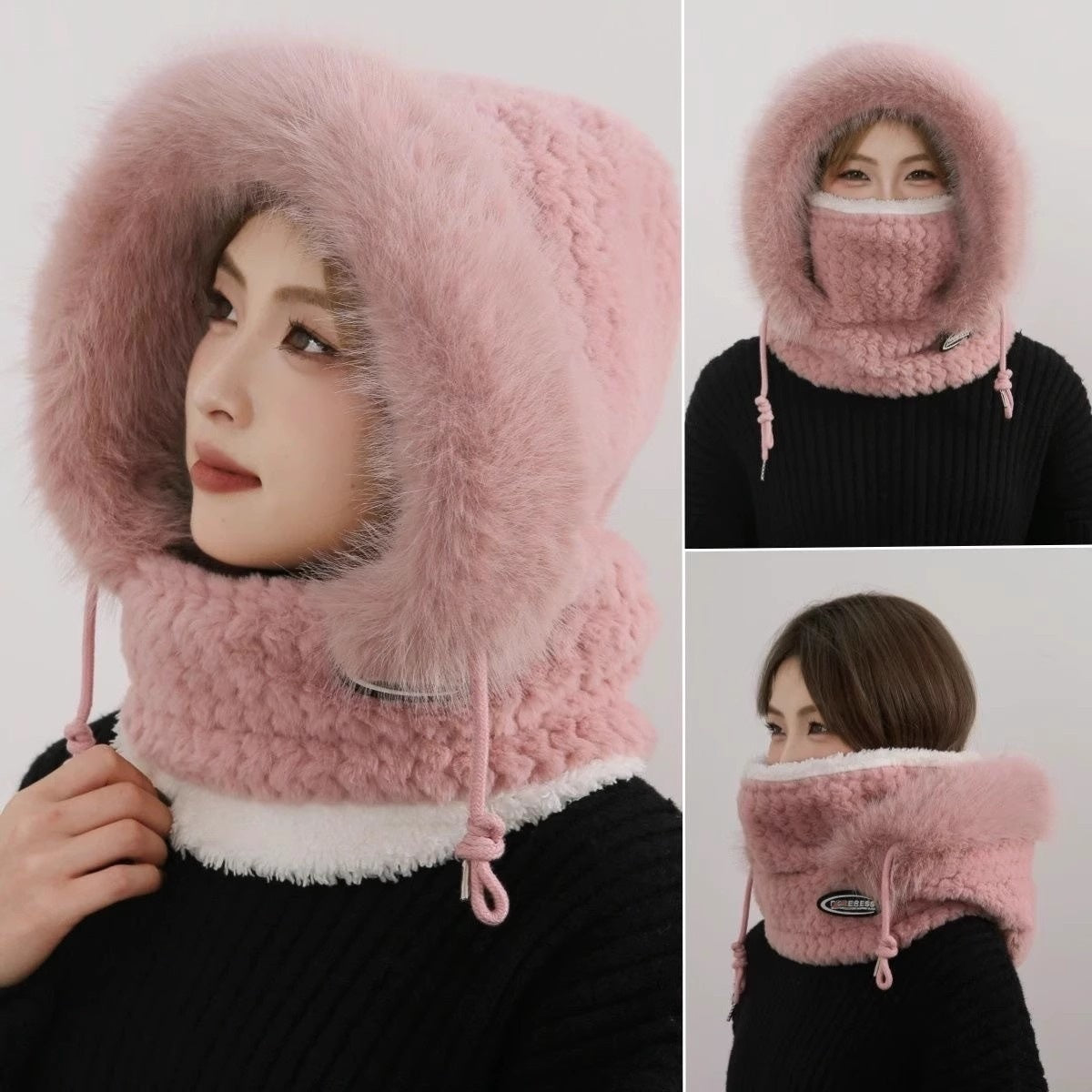 Windproof Riding Scarf Integrated Hat