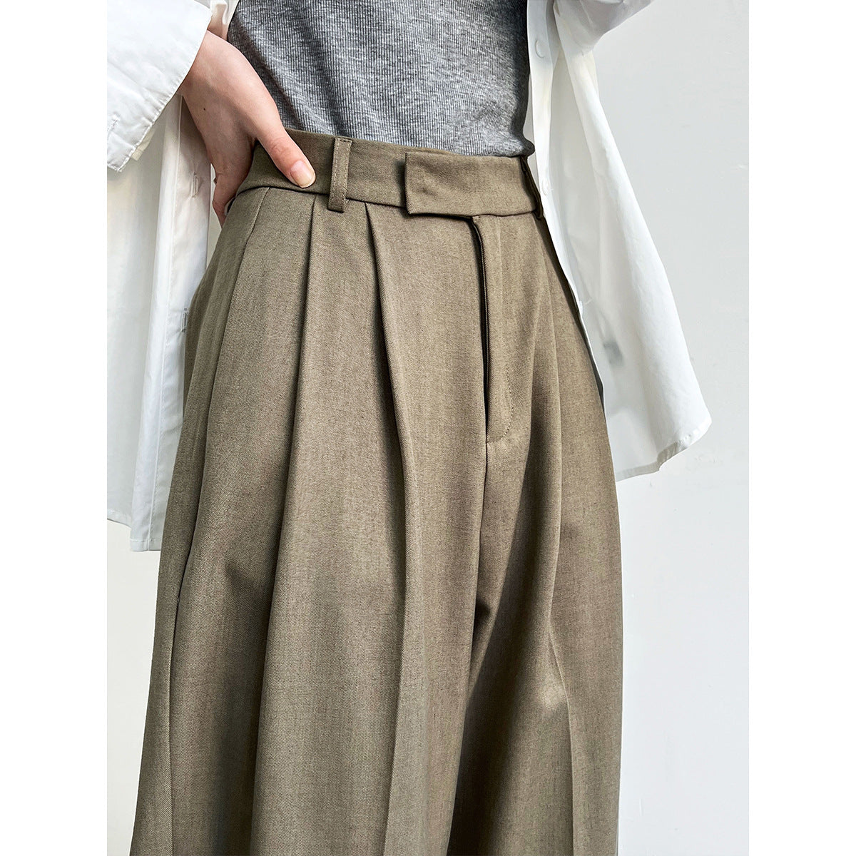 Spring And Autumn New Commuter Loose Drooping Wide-leg Pants