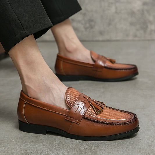 Nye afslappede slip-on lædersko til mænd