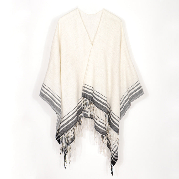 Plain striped cloak