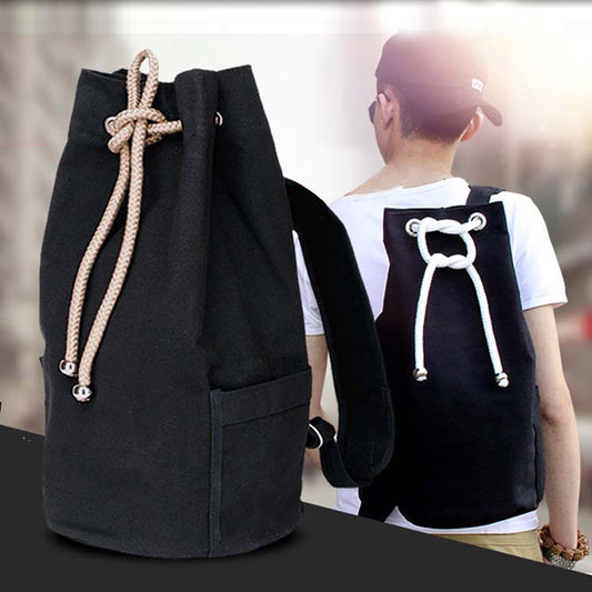 The factory provides Korean men's shoulder and shoulder canvas bucket, sports bag, student bag, travel leisure basketball bag