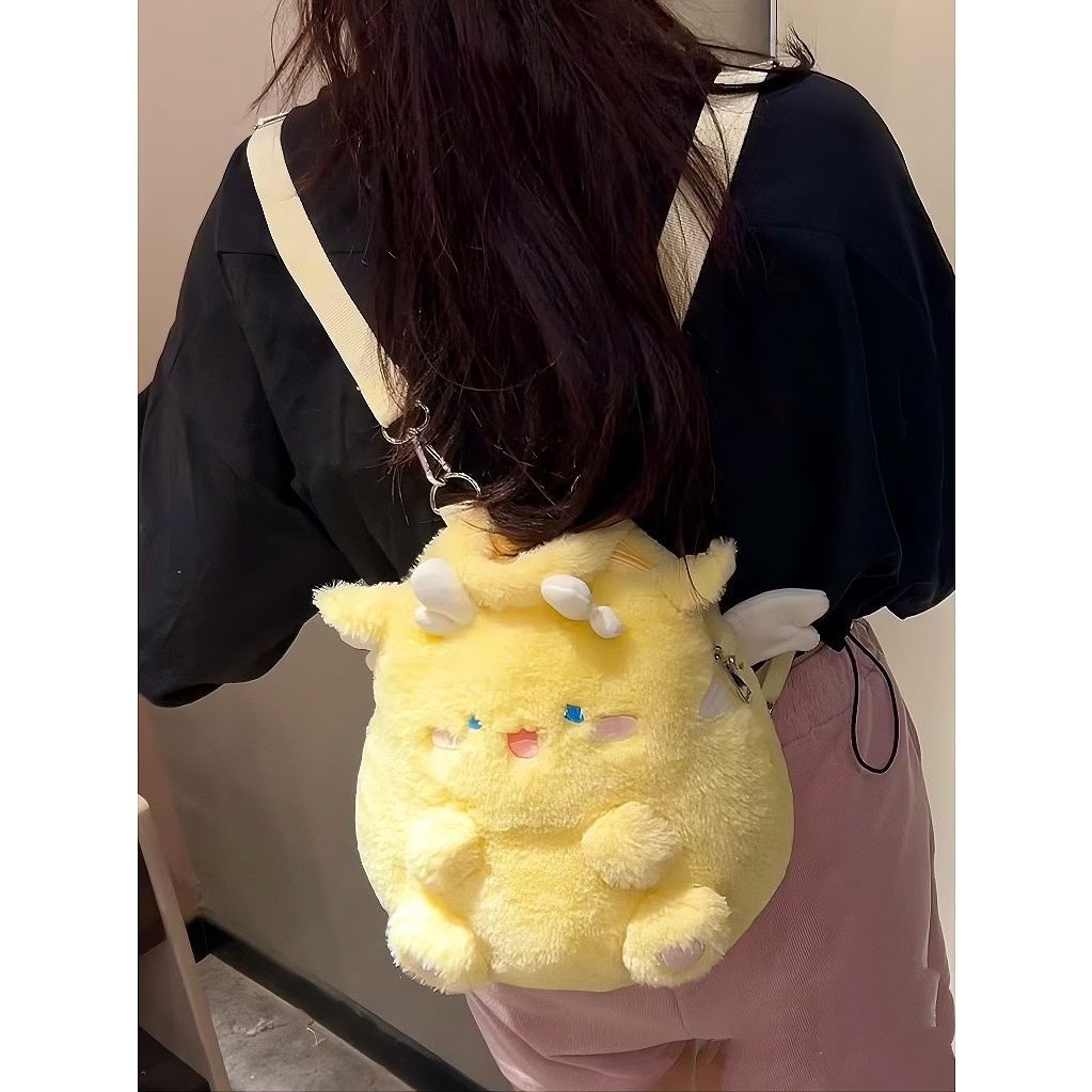 Squatting Dragon Cartoon Plush Doll Bag Girl's Heart Backpack
