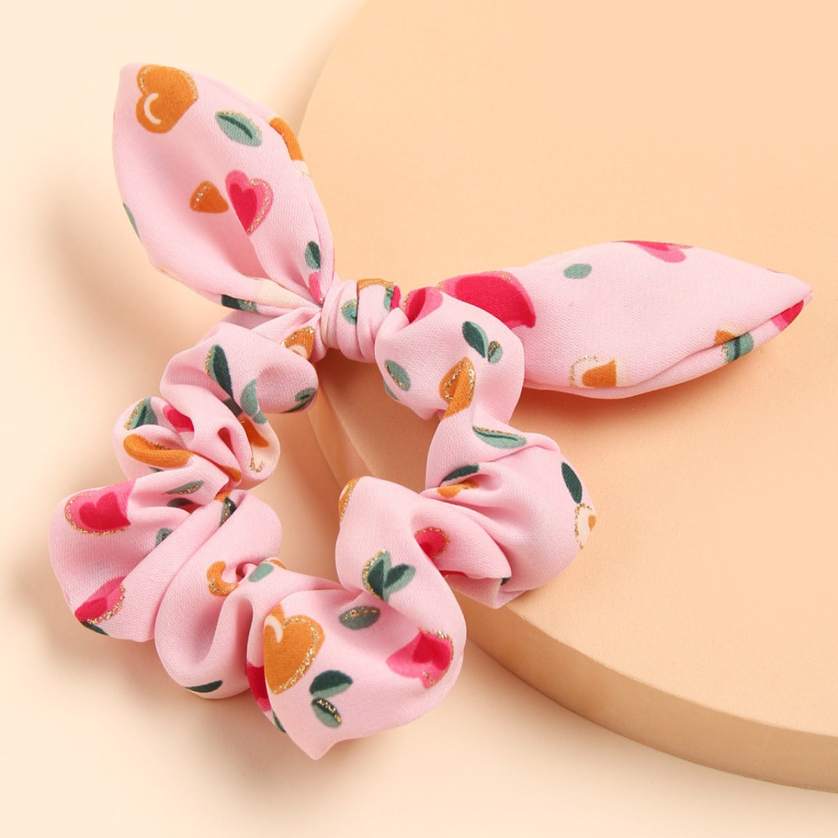 Phnom Penh Heart Shape Printed Rabbit Ears Headdress Hair Rope