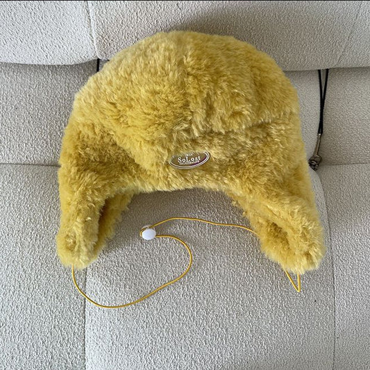 Small Crowd Color Matching Two-piece Plush Lei Feng Hat