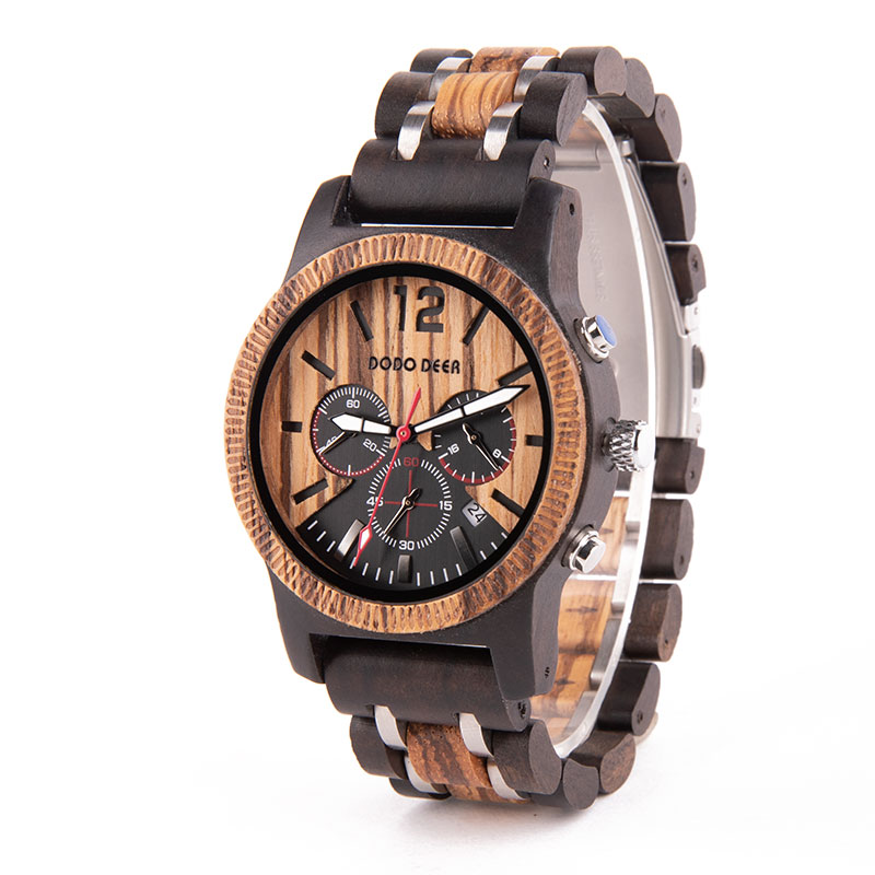Men's casual wooden watch