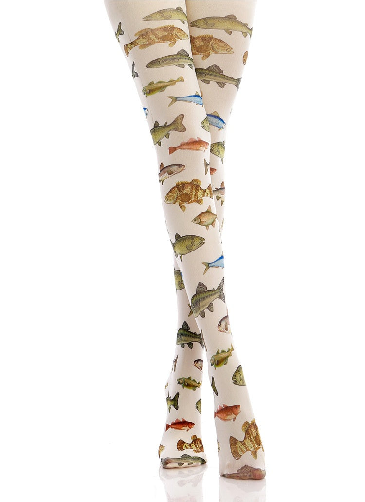 Color Tropical Fish Printed Pantyhose Stockings