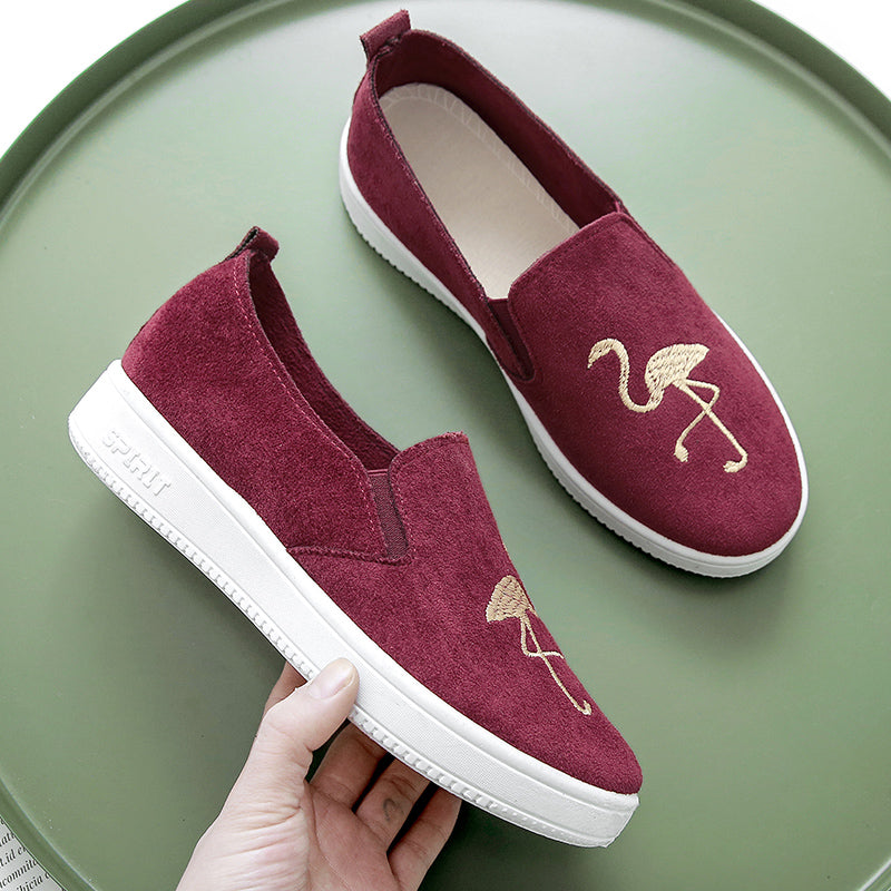 Lovebird student shoes canvas loafers autumn