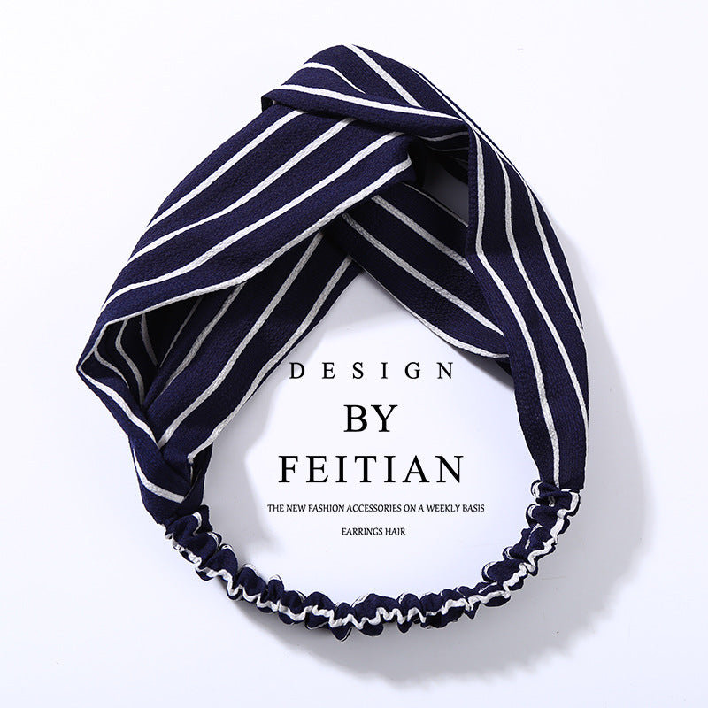 Fabric cross-knotted bow chiffon floral headband