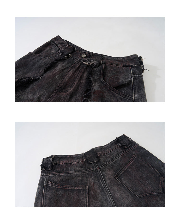 Men's Spring Hand-painted Wide-leg Pants