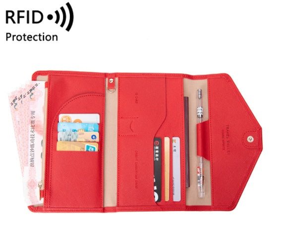 RFID Multi-function Air Ticket Certificate Bag Male And Female Passport Holder