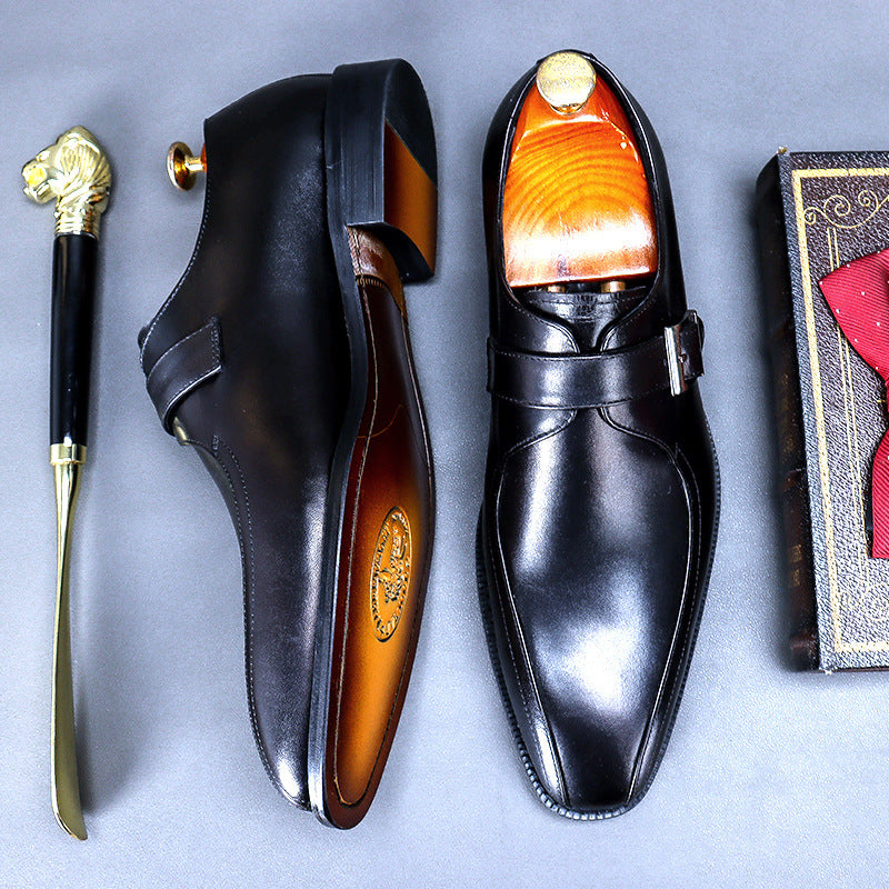 Casual Buckle Set Foot Leather Men's Shoes