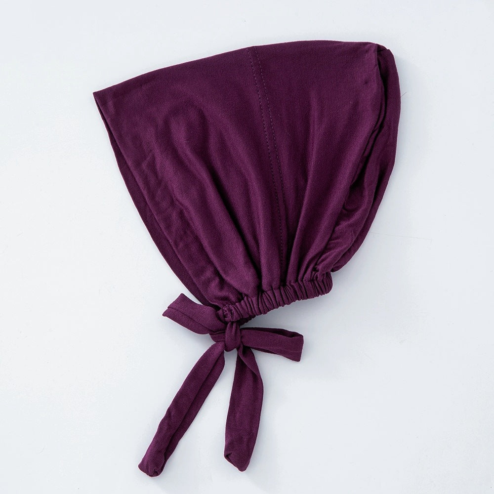 Women's Fashion Solid Color Lace-up Bottoming Hood