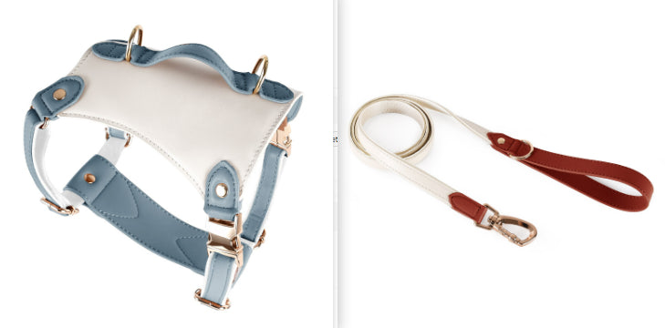 Leather Pet Vest Type Lead Rope Chest Strap