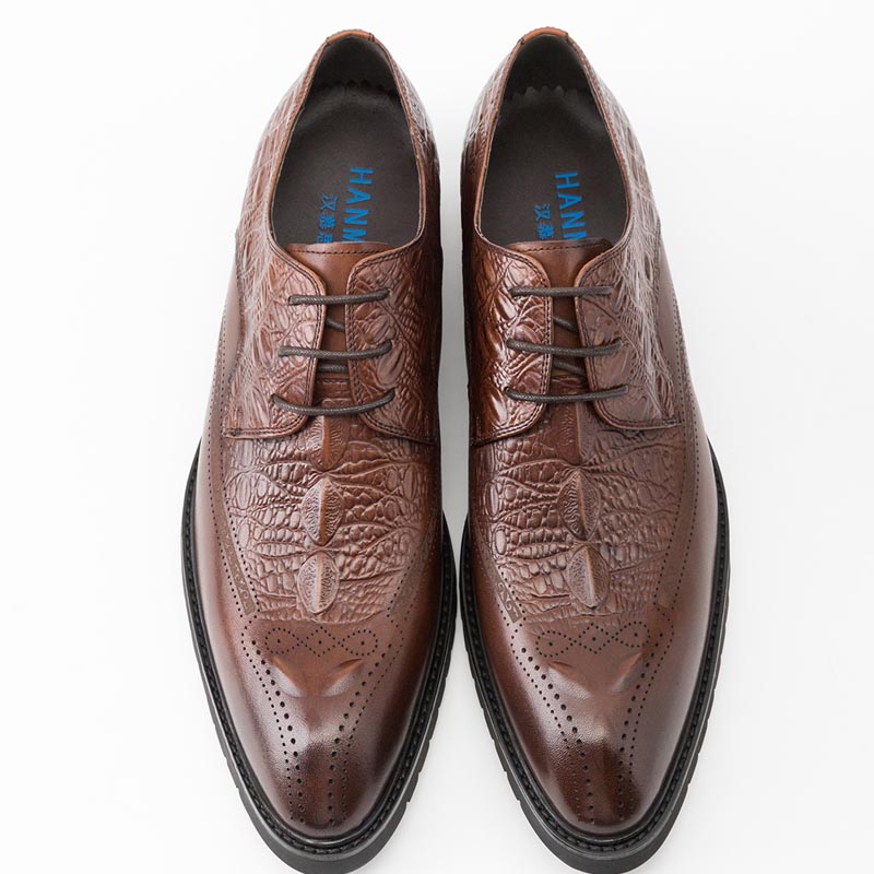 Carved Business Casual Men's Cowhide Leather Shoes